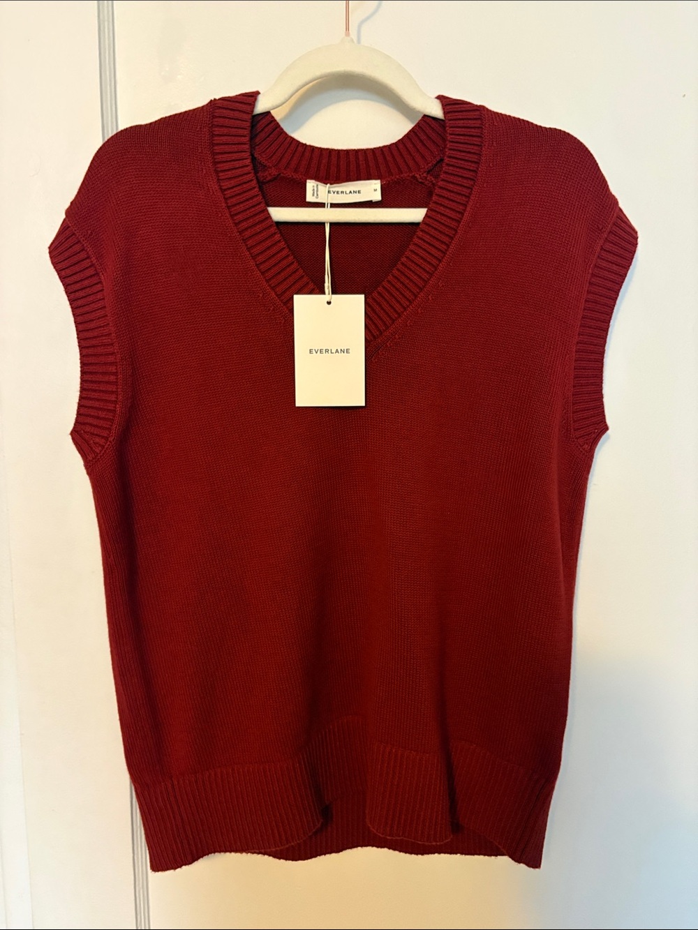 Everlane Burgundy V-Neck Sweater Vest